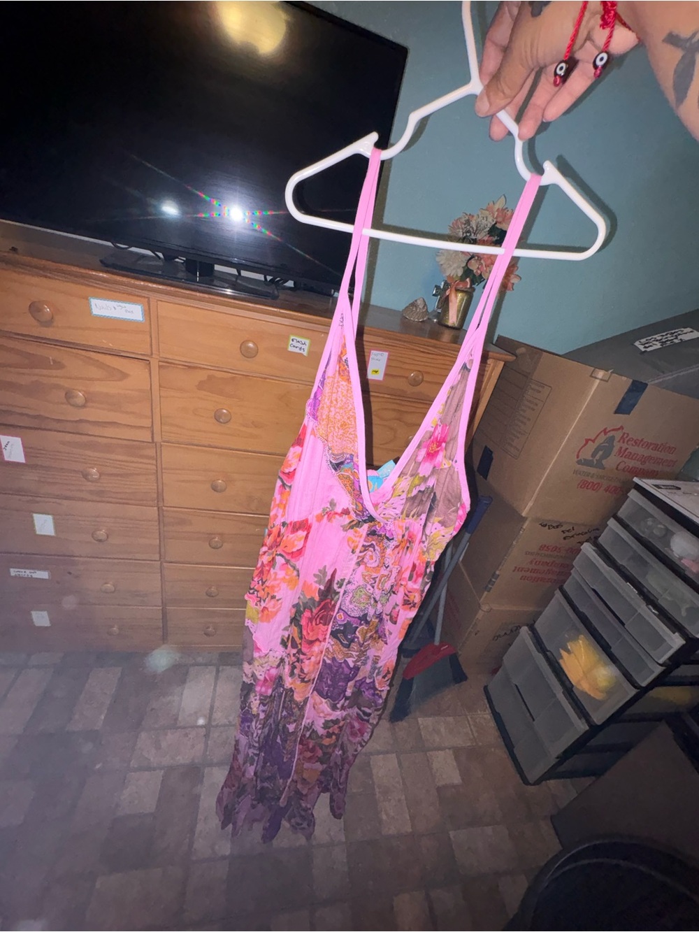 solo Pink and Purple Floral Slip Dress